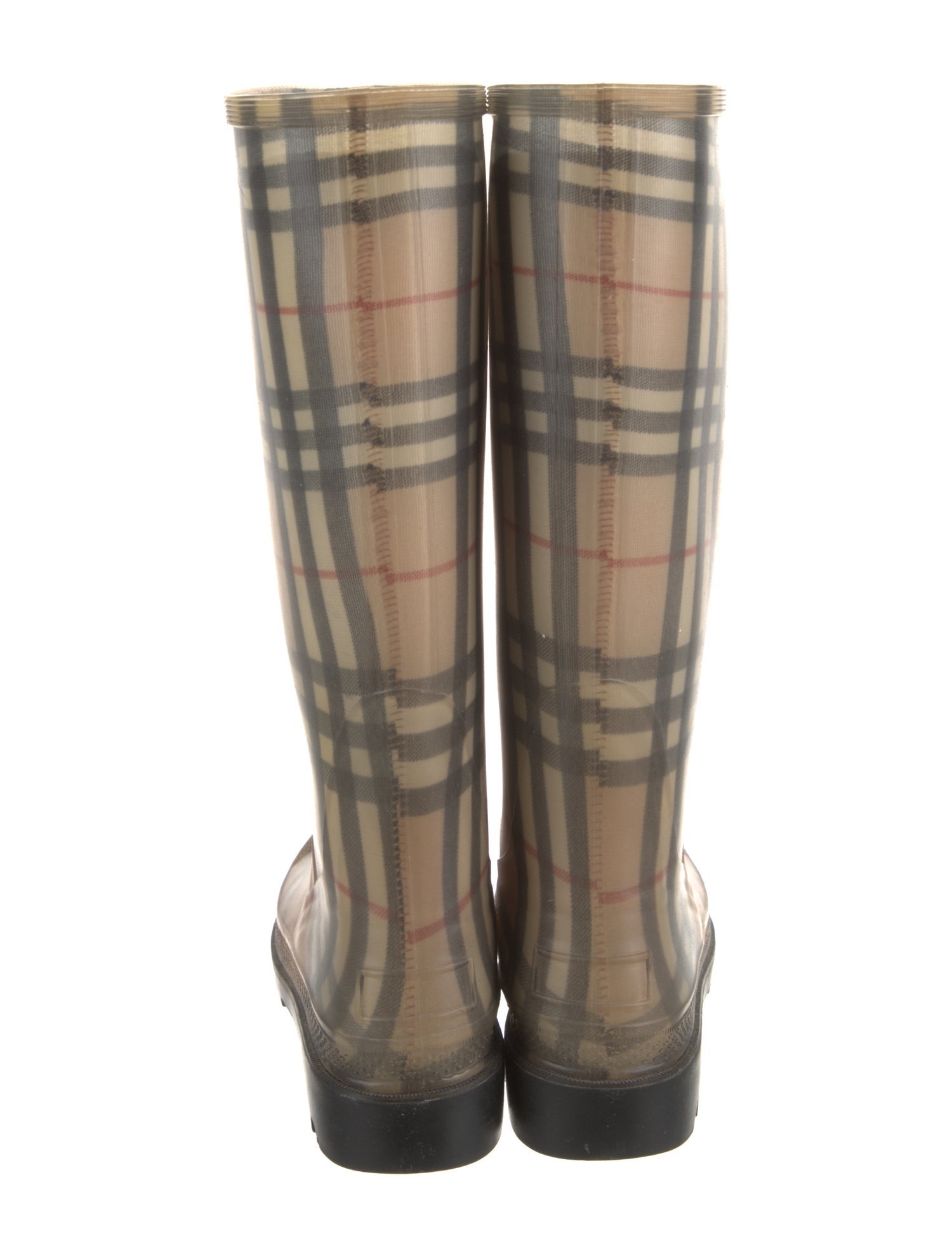 Burberry Nova Check Pattern Rubber Rain Boots